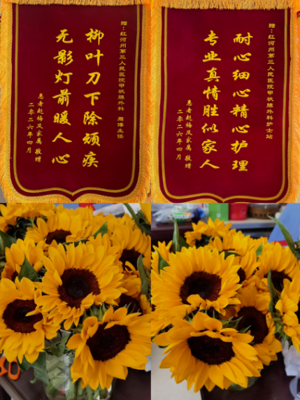 【作风卫健】锦旗+向日葵！红河州三院甲状腺外科获患者“双份”点赞